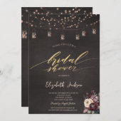 Rustieke String Lights Mason Jar Roos Vrijgezellen Kaart (Voorkant / Achterkant)