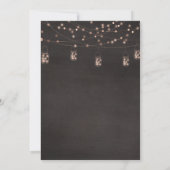 Rustieke String Lights Mason Jar Rozen Verloving Kaart (Achterkant)