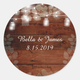 Rustieke String Lights Mason Jars Bruiloft Sticker