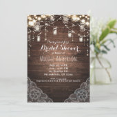 Rustieke String Lights Mason Jars Lace Country Gla Kaart (Staand voorkant)