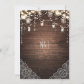 Rustieke String Lights Mason Jars Lace Country Gla Kaart (Achterkant)