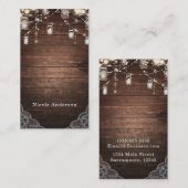 Rustieke String Lights Mason Jars Lace Country Gla Visitekaartje (Voorkant / Achterkant)