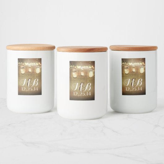 Rustieke String Lights Mason Jars Schuur Hout Voedselcontainer Etiket (Flessen)