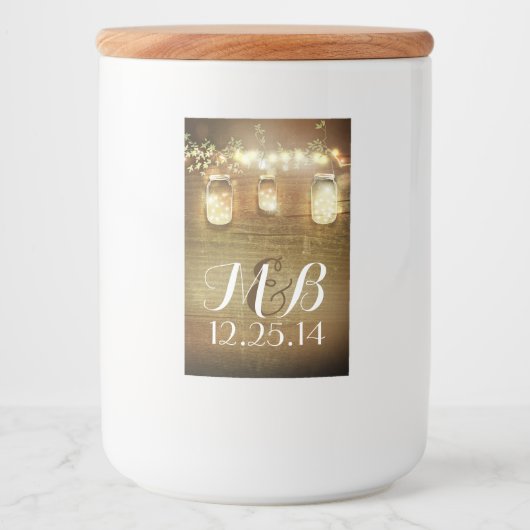 Rustieke String Lights Mason Jars Schuur Hout Voedselcontainer Etiket (Voorkant)