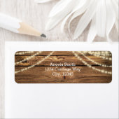 Rustieke String Lights op hout bruiloft adres labe Etiket (Insitu)