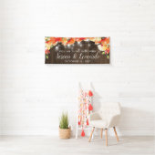 Rustieke String Lights Poppy Bruiloft Welkom Spandoek (Insitu)