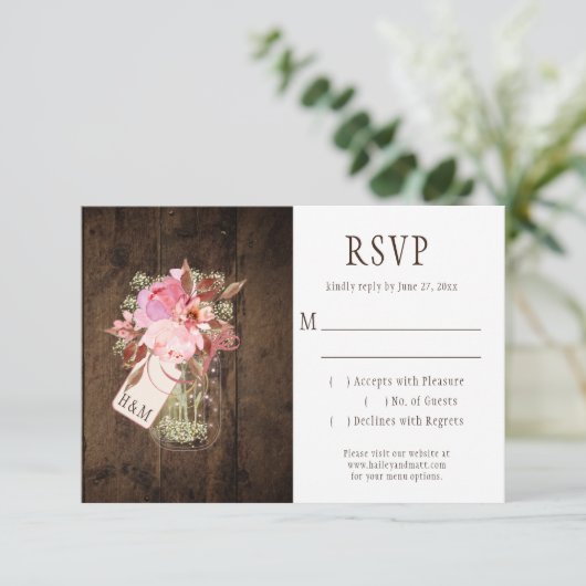 Rustieke String Lights Roze Mason Jars RSVP (Staand voorkant)