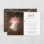 Rustieke String Lights Roze Mason Jars RSVP (Voorkant / Achterkant)