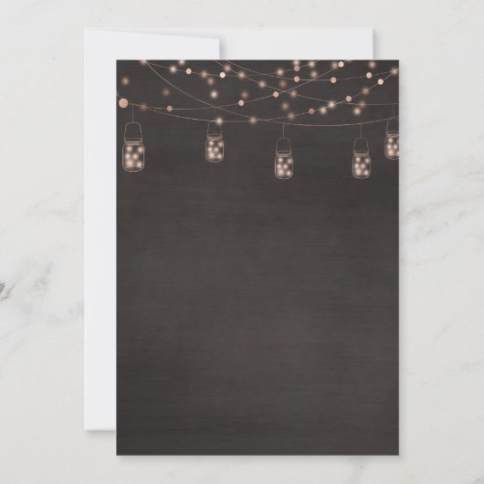 Rustieke String Lights Rozen opslaan van de datum Save The Date (Achterkant)