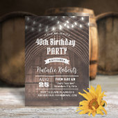 Rustieke String Lights  Schuur 40e Verjaardag Kaart