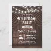 Rustieke String Lights  Schuur 40e Verjaardag Kaart (Voorkant)