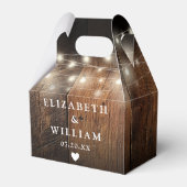Rustieke String Lights Schuur Hout Wedding Bedankdoosjes (Voorkant Zijde)