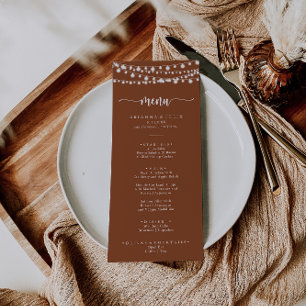 Rustieke String Lights Terracotta Diner Menu
