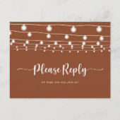 Rustieke String Lights Terracotta Menu Keuze RSVP (Voorkant)