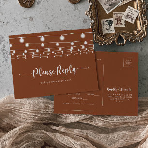 Rustieke String Lights Terracotta Menu Keuze RSVP