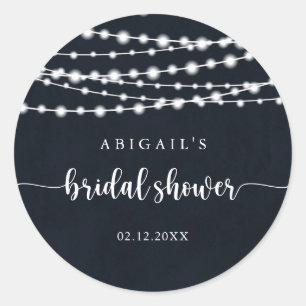 Rustieke String Lights Vrijgezellenfeest Favor Ronde Sticker
