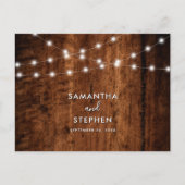 Rustieke String Lights & Wood Wedding Dank u Briefkaart (Voorkant)