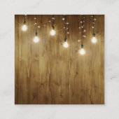 Rustieke String of Lights Bruiloft Details Kaart (Achterkant)