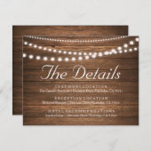 Rustieke String of Lights Details 4.25" x 5.5" Kaa Informatiekaartje (Voorkant / Achterkant)