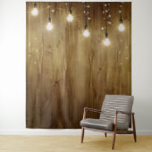 Rustieke String of Lights Elegante bruiloft achter Wandkleed (In situ)