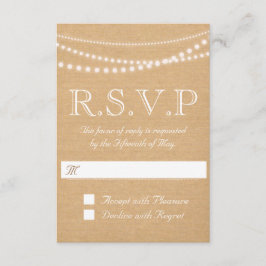 Rustieke String of Lights RSVP 3.5" x 5" Kaartje