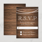 Rustieke String of Lights RSVP 3.5" x 5" Kaartje (Voorkant / Achterkant)