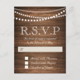 Rustieke String of Lights RSVP 4.25" x 5.5" Kaart