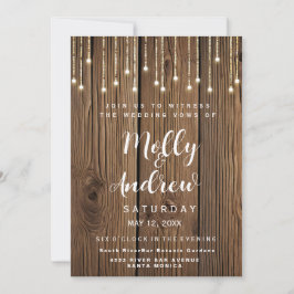 Rustieke string van lichten feest / bruiloft KAART