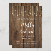 Rustieke string van lichten feest / bruiloft KAART (Voorkant / Achterkant)