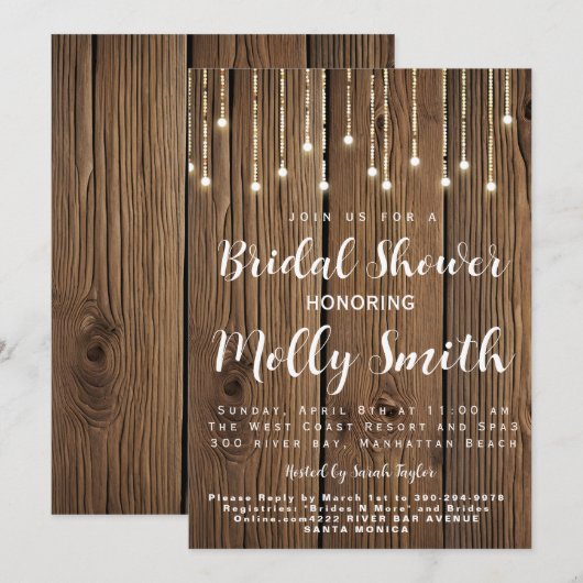 Rustieke string van lichten Vrijgezellenfeest Kaart (Voorkant / Achterkant)