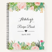 Rustieke Succulent Cactus Bloemenreceptenboek Notitieboek (Voorkant)