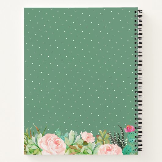 Rustieke Succulent Cactus Bloemenreceptenboek Notitieboek (Achterkant)