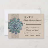 Rustieke Succulent Wedding RSVP Kaart (Voorkant)