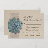 Rustieke Succulent Wedding RSVP Kaart (Voorkant / Achterkant)