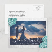 Rustieke Succulente Bloemen Bruiloft Foto Dank u Briefkaart (Voorkant / Achterkant)