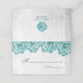 Rustieke Succulente Bloemen Elegante Trouwtafel Plaatskaartje (Buitenkant ongevouwen)