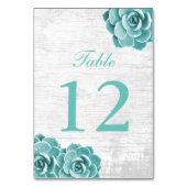 Rustieke Succulente Bloemenbruiloft Tafel Nummers Kaart (Voorkant)