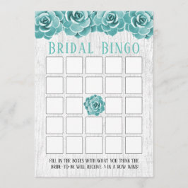 Rustieke Succulente Bloemige Bruiloft Bingo