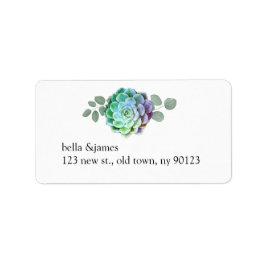 Rustieke succulente bruiloft Adresetiketten Etiket