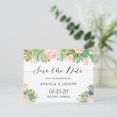 Rustieke Succulente Cactus Bloemige Save the Date Aankondigingskaart (Staand voorkant)