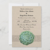 Rustieke succulente huwelijksuitnodiging kaart (Voorkant)