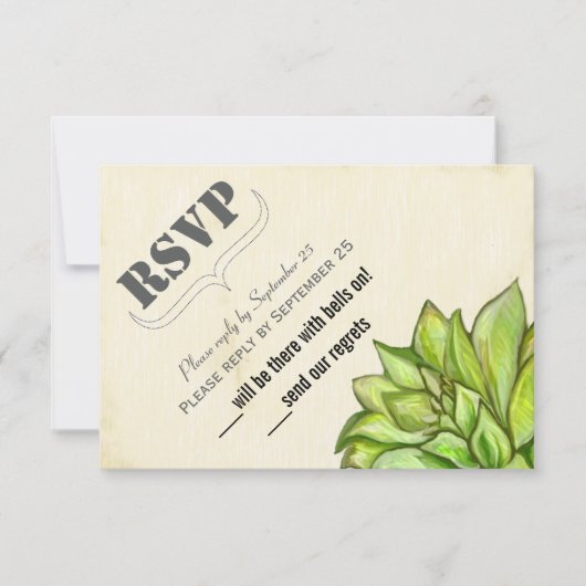 Rustieke Succulente Moderne Typografie Trouwfeest (Voorkant)
