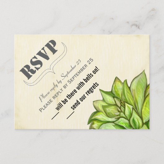Rustieke Succulente Moderne Typografie Trouwfeest (Voorkant)