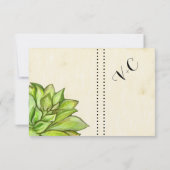Rustieke Succulente Moderne Typografie Trouwfeest (Achterkant)