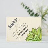 Rustieke Succulente Moderne Typografie Trouwfeest (Staand voorkant)