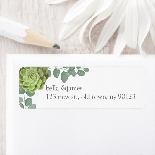Rustieke succulente retour adreslabels etiket (Insitu)