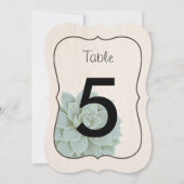 Rustieke succulente tafel nummers kaart (Voorkant)