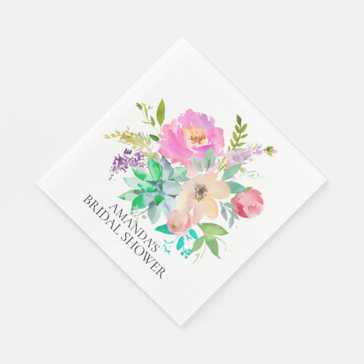 Rustieke succulenten & Bloemen Douche Papieren ser Servet (Hoek)