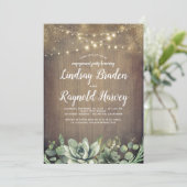 Rustieke succulenten groen verlovingsfeest kaart (Staand voorkant)