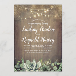 Rustieke succulenten groen verlovingsfeest kaart